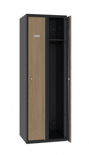 Garderobenschrank 2 Abteile Walnuss Furnier