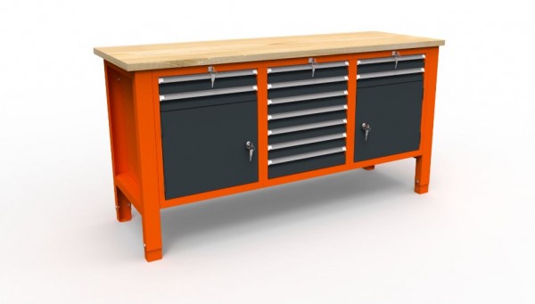 Werkbank 11 Serie mit 11 Schubladen + 2 Ablageboxen
