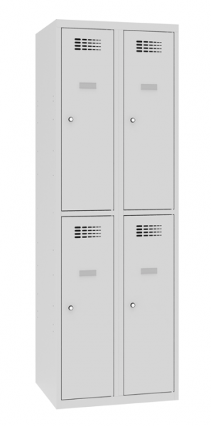 Garderobenschrank 2 Abteile 4 Fächer Standard