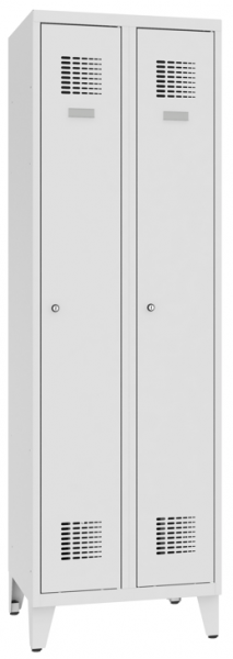 Garderobenschrank 2 Abteile mit Stollenfüsse Premium