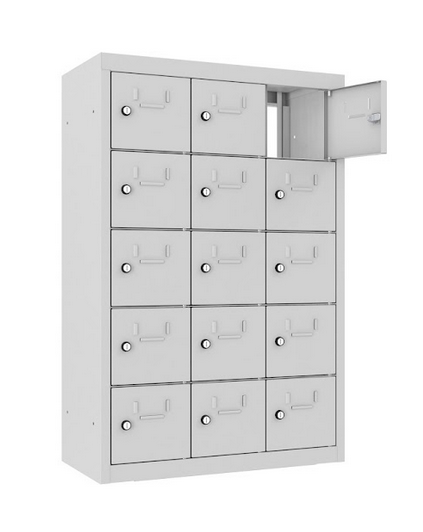 Wandschliessfachschrank 15 Fächer beidseitig zugänglich