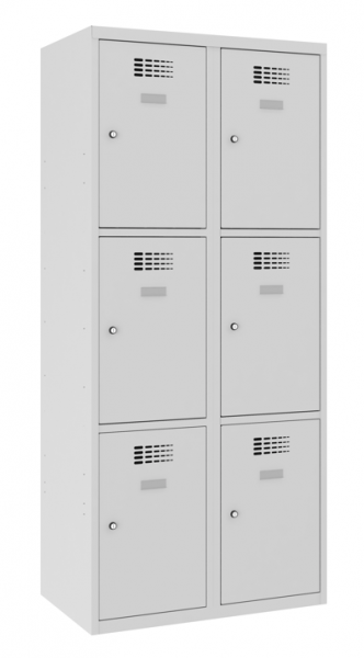 Schliessfachschrank 2 Abteile 6 Fächer 40 cm Abteilbreite