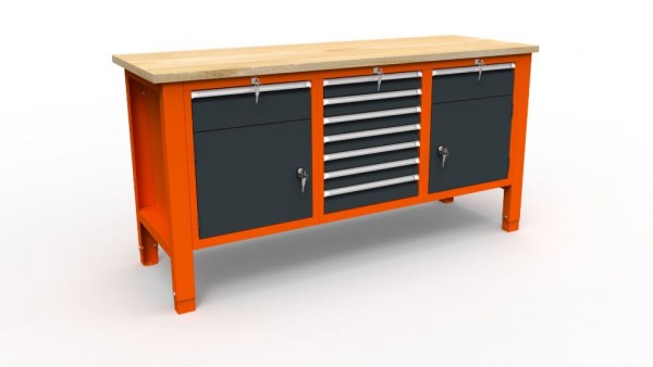 Werkbank 11 Serie mit 9 Schubladen + 2 Ablageboxen