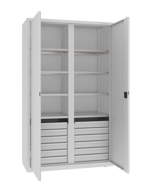 Werkzeugschrank 199 x 120 x 50 cm mit Fachböden + Schubladen