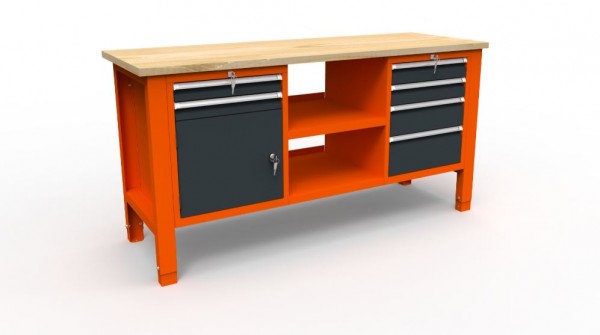 Werkbank 11 Serie mit 6 Schubladen + 1 Ablagebox + 2 Ablagefachböden