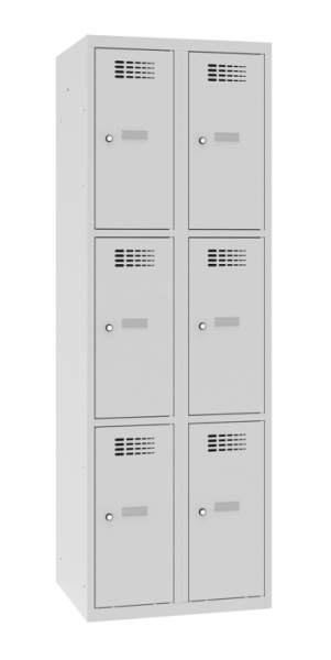 Schliessfachschrank 2 Abteile 6 Fächer 30 cm Abteilbreite