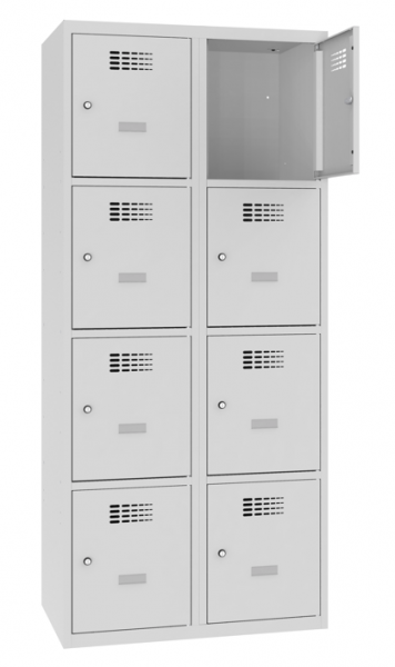 Schliessfachschrank 2 Abteile 8 Fächer 40 cm Abteilbreite