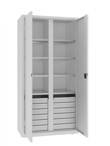 Werkzeugschrank 199 x 100 x 50 cm mit Fachböden + Schubladen