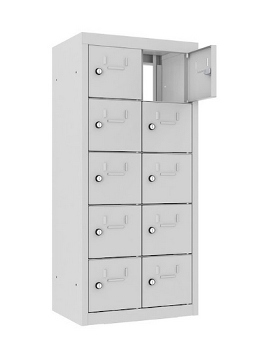 Wandschliessfachschrank 10 Fächer beidseitig zugänglich