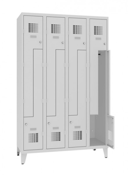 Z-Garderobenschrank 8 Fächer mit Stollenfüsse