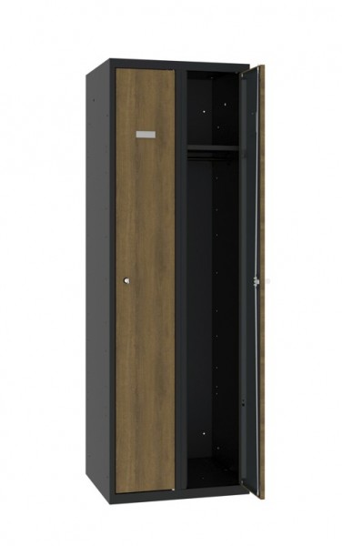 Garderobenschrank 2 Abteile Eiche Furnier