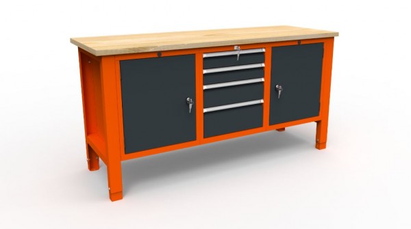 Werkbank 11 Serie mit 4 Schubladen + 2 Ablageboxen