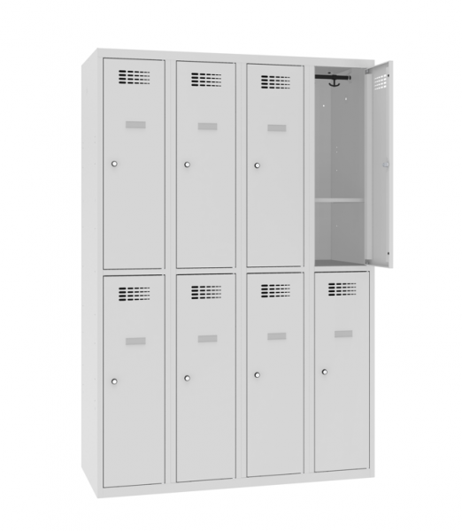 Garderobenschrank 4 Abteil 8 Fächer mit Fachboden 180 cm hoch