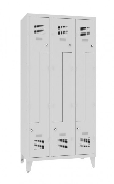 Z-Garderobenschrank 6 Fächer mit Stollenfüsse