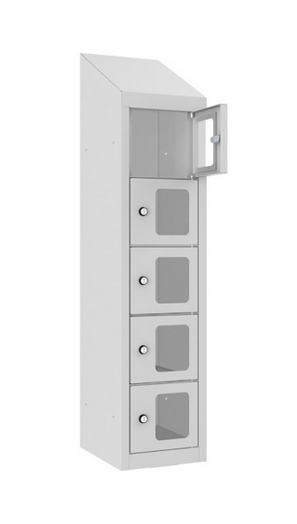 Wandschliessfachschrank 5 Fächer mit Sichtfenster