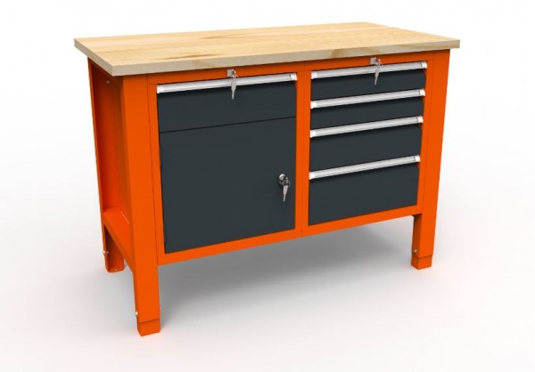 Werkbank 05 Serie mit 5 Schubladen + 1 Ablagebox