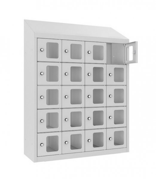 Wandschliessfachschrank 20 Fächer mit Sichtfenster