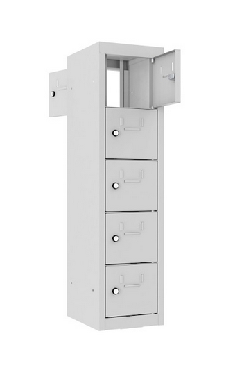 Wandschliessfachschrank 5 Fächer beidseitig zugänglich