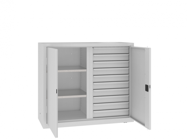 Werkzeugschrank 104 x 120 x 50 cm mit Fachböden + Schubladen