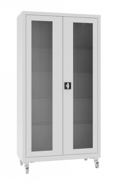 Universalschrank mit Sichtfenster 193 x 100 x 43.5 cm auf Rollen
