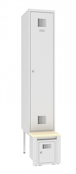 Garderobenschrank 1 Abteil mit Sitzbank und abschliessbarem Schuhfach