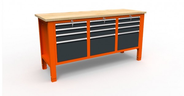 Werkbank 11 Serie mit 12 Schubladen