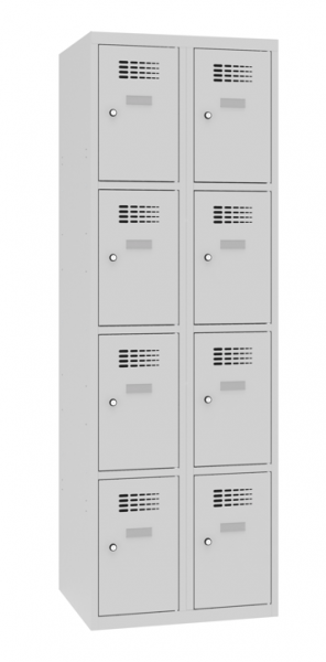 Schliessfachschrank 2 Abteile 8 Fächer 30 cm Abteilbreite