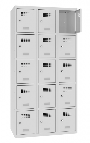 Schliessfachschrank 3 Abteile 15 Fächer