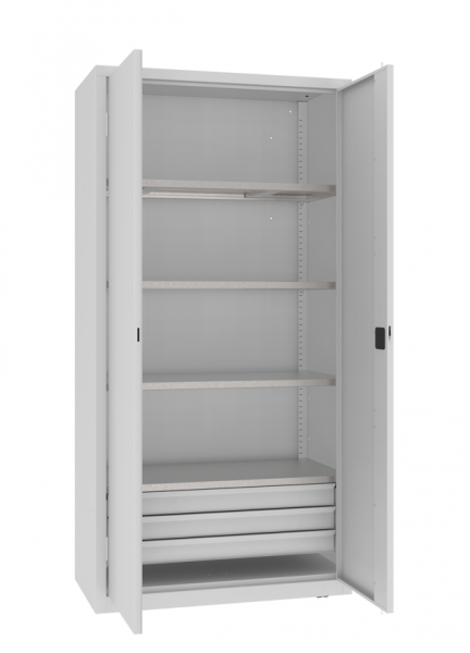 Werkstattschrank 199 x 100 x 50 cm mit Fachböden und Schubladen