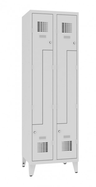 Z-Garderobenschrank 4 Fächer mit Stollenfüsse