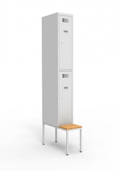 Garderobenschrank 1 Abteil 2 Fächer mit Sitzbank Standard