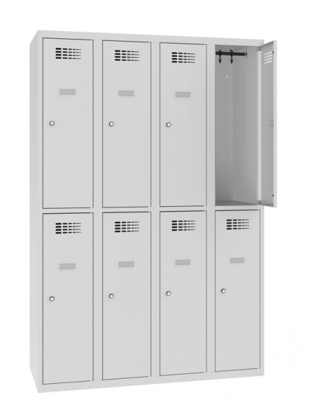 Garderobenschrank 4 Abteile 8 Fächer Premium