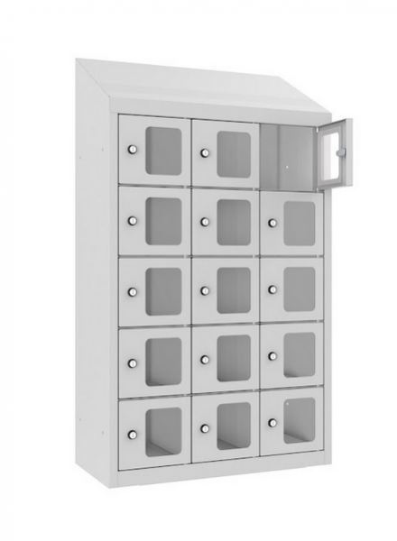 Wandschliessfachschrank 15 Fächer mit Sichtfenster