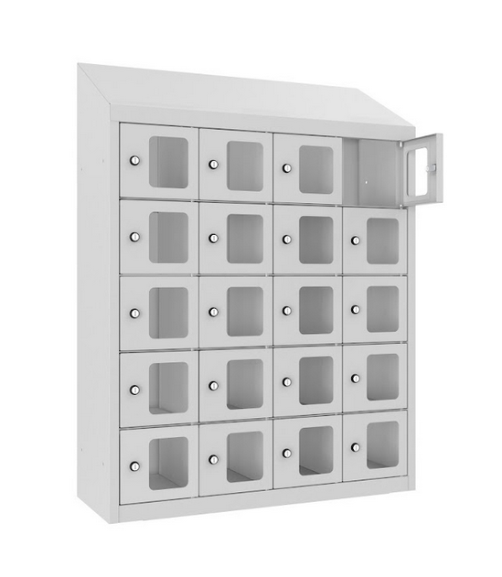 Metna Wandschliessfachschrank 20 Fächer mit Sichtfenster | Hängende ...