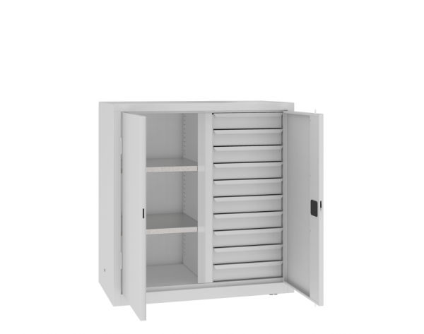 Werkzeugschrank 104 x 100 x 50 cm mit Fachböden + Schubladen