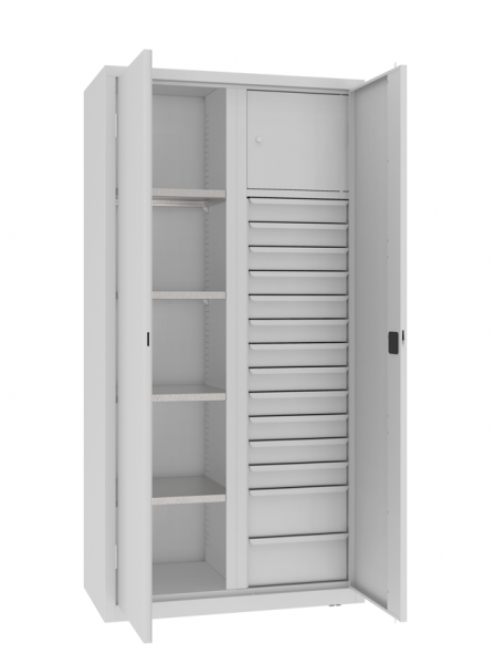 Werkzeugschrank 199 x 100 x 50 cm mit Fachböden + Schubladen
