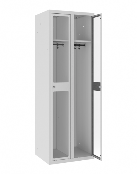 Garderobenschrank 2 Abteil mit Plexiglastür