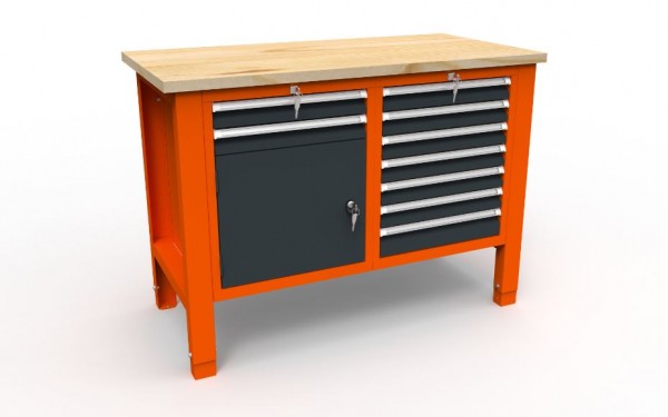 Werkbank 05 Serie mit 9 Schubladen + 1 Ablagebox