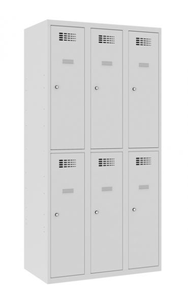 Garderobenschrank 3 Abteile 6 Fächer Standard